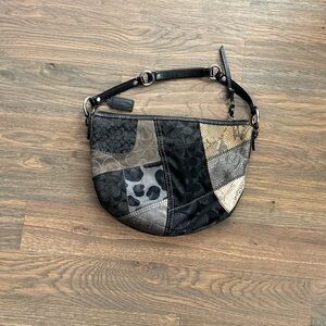 Coach Patchwork Hobo Bag in Black and Gray
